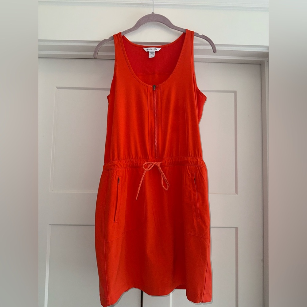 Athleta Orange athletic Dress with Zipper - Picture 3 of 9